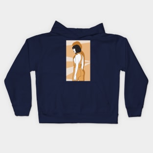 Short Hair Lady Vintage Pop Art Kids Hoodie